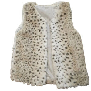 Girls Animal print Faux Fur Vest